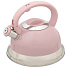 Чайник нержавеющая сталь, 3 л, со свистком, зеркальный, ручка с силиконовым покрытием, Daniks, розовый, M-017 - фото 2