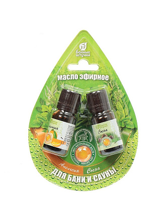 Масло эфирное Банные штучки, 2 шт, 10 мл, апельсин, сосна, 32288