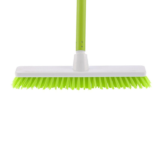 Щетка пластм. &quot;SHROBER&quot; для чистки ковров 27 см, c черенком,120 см,D22 мм, салат.щетина, Elfe, 93551