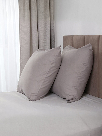 Наволочка 2 шт, Silvano, Французский серый, перкаль, 100% хлопок, 50 х 70 см, 110 г/м2