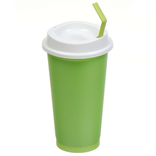 Стакан-тамблер полипропилен, 0.4 л, универсальная горловина, Wowbottles, полипропилен, с трубочкой, с крышкой, в ассортименте, КК3170