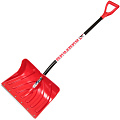 Лопата для снега пластик, с алюминиевой планкой, 500х350х1450 мм, черенок алюминиевый, тулейка 32 мм, Инструм-Агро, Пингвин, 100181
