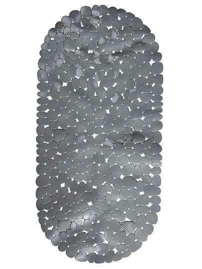 Коврик для ванной, антискользящий, 0.37х0.66 м, ПВХ, серый, Ракушки, Y4-11225