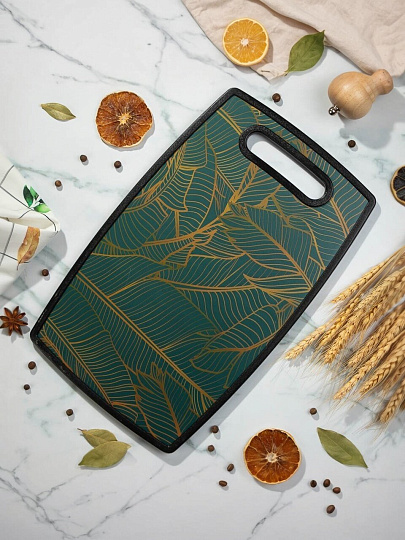 Доска разделочная пластик, 37х23х1.1 см, с ручкой, прямоугольная, Y4-7217