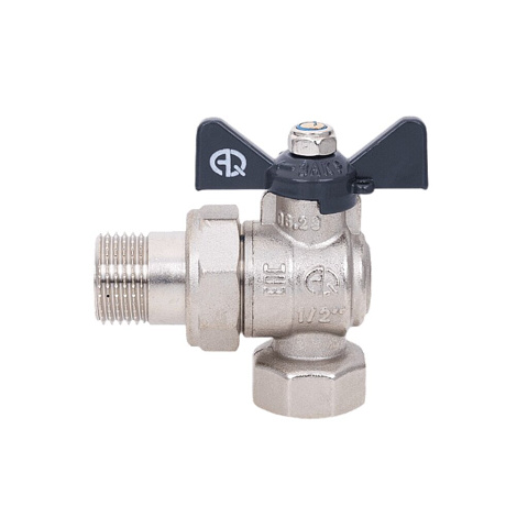 Кран для воды с американкой 1/2",г-ш, углов, ручка-бабочка, AquaLink