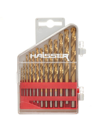 Набор сверл по металлу, 13 шт, с титановым покрытием, Haisser, 1.5-6.5 мм, HS111202