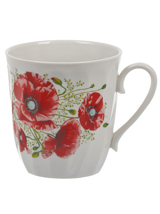 Кружка фарфор, 350 мл, Витая Маки, Дулевский фарфор, 069242