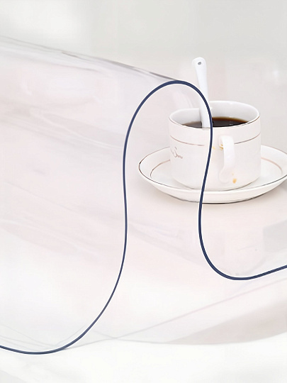 Клеенка Silvano, Crystal, 1.35х60 м, силикон, прозрачная, 0.2 мм, RF002