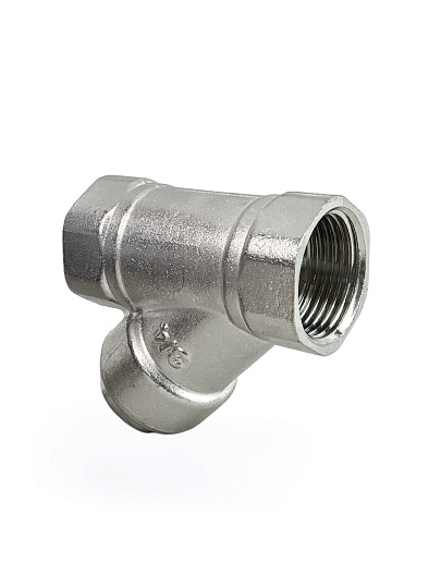 Фильтр косой для воды, 3/4", г-г, никель, индивидуальная упаковка, РосТурПласт