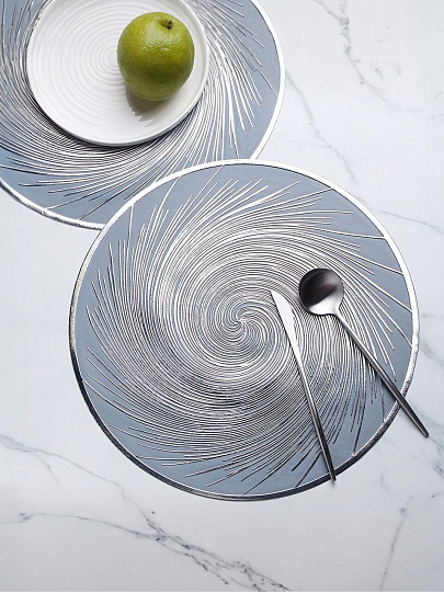 Салфетка сервировочная полимер, 38 см, круглая, 2 шт, Y4-9579