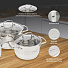 Набор посуды нержавеющая сталь, 6 предметов, кастрюли 2.1,3.1,4.1 л, индукция, Hoffmann, НМ 5106 - фото 5