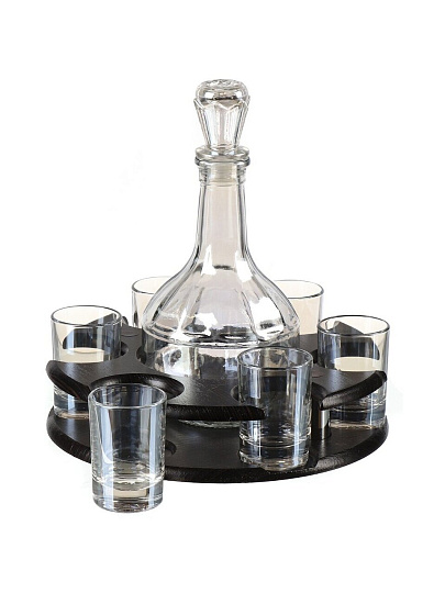 Набор для спиртного 7 предметов, стекло, графин 500 мл, 6 стопок 50 мл, с баром, Glasstar, Радуга, B_O_RN_01_22