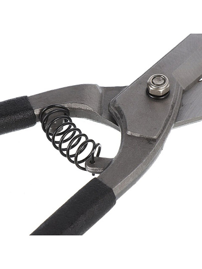 Ножницы по металлу пряморежущие, 250 мм, с пружиной, черные ручки, Bartex