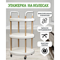 Полка для ванной пластик, напольная, 3 яруса, 48х81.5 см, на колесах, T2020-2548