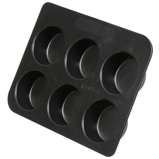 Форма для запекания металл, 18х23 см, антипригарное покрытие, прямоугольная, 6 маффинов, Pyrex, Magic, MG06BU6/E006