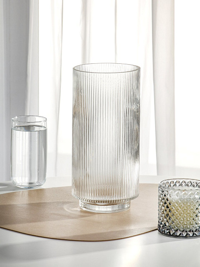 Ваза стекло, настольная, 25х12 см, Бамбук, Y4-11065, прозрачная