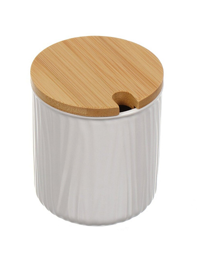 Банка для сыпучих продуктов, керамика, 8х8х8.5 см, с крышкой, Y4-5038, белая