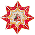 Блюдо фарфор, фигурное, 26х5 см, красное, Дед Мороз, Lefard, 85-1624