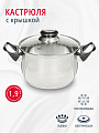 Кастрюля нержавеющая сталь, 1.9 л, крышка стекло, DNN1, SD-A19-16/SD-A19-6-16