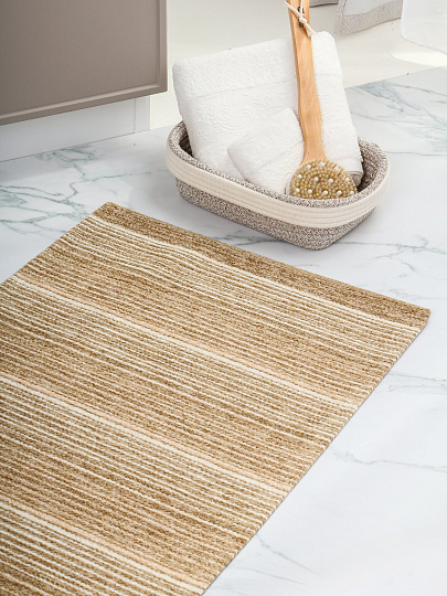 Ковер интерьерный 0.55х0.85 м, Лаос, прямоугольный, без рисунка, песочный, 137 X