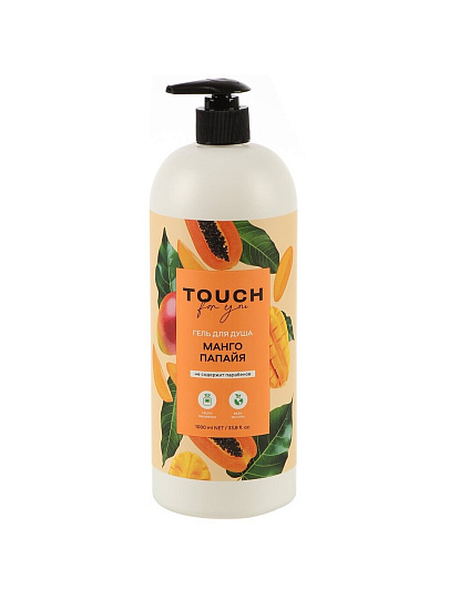 Гель для душа Touch For You, Манго-папайя, 1 л, парфюмированный