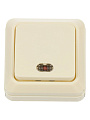 Выключатель открытой установки, одноклавишный, без заземления, 10 А, ABS пластик, подсветка, слоновая кость, UNIVersal, Олимп, Б-О0121