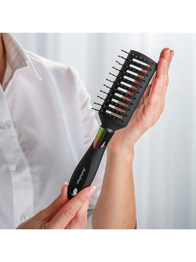 Расческа для волос, укладочная, черная, 55х250х50 мм, Studio style, 45912-4460