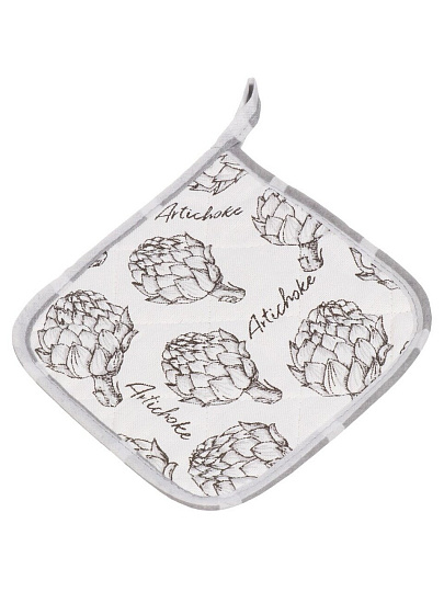 Прихватка 20х20 см, рогожка, 100% хлопок, Радушная хозяйка, Артишоки, 2176