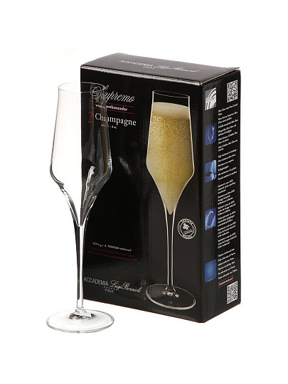 Бокал для шампанского, 240 мл, хрустальное стекло, 2 шт, Luigi Bormioli, Supremo, LUI0103