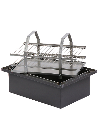 Коптильня 2 яруса, 55х38.5х38.5 см, сталь, 1.5 мм, с гидрозатвором, Grillux, Smoky Lux, ВЗР2265-1