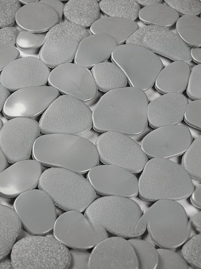 Коврик для ванной, антискользящий, 0.36х0.69 м, ПВХ, серый, Вилина, 6805, морская галька