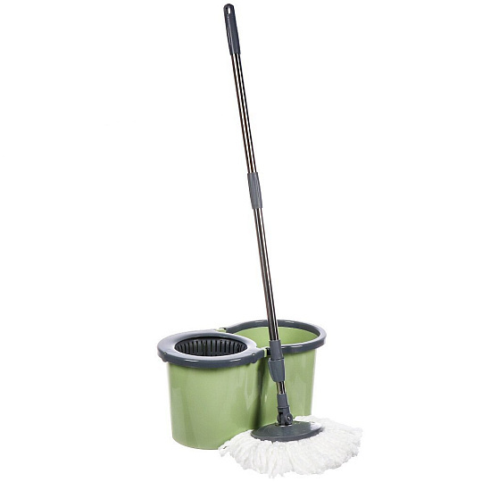 Набор для уборки ведро с отжимом, швабра МОП, оливковый, Verde, Spin Mop, 37995