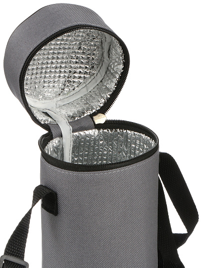 Термос для еды, нержавеющая сталь, 0.75 л, широкая горловина, Daniks, Эгида, колба нержавеющая сталь, с ложкой, с чехлом, серый, DTS-750