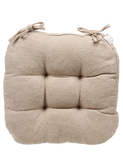 Сиденье мягкое 100% полиэстер, 40х40 см, бежевое, с завязками, A140086