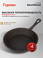 Сковорода чугун, 20 см, Гурман, DavrMetall, с литой ручкой, индукция - фото 3
