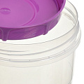 Банка для сыпучих продуктов, пластик, 0.6 л, с крышкой, Полимербыт, Лаванда Pastel, 435760800, сиреневая - фото 2