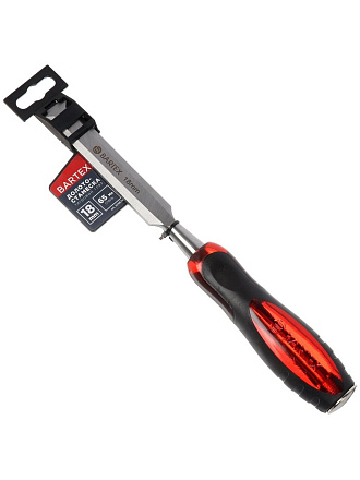 Долото-стамеска 18 мм, рукоятка двухкомпонентная обрезиненная, Bartex, Тигровый глаз, 1248518