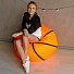 Кресло мешок для отдыха 80х80х80 см, оксфорд, оранжевый, черное, Мяч баскетбольный, МБ673 - фото 2