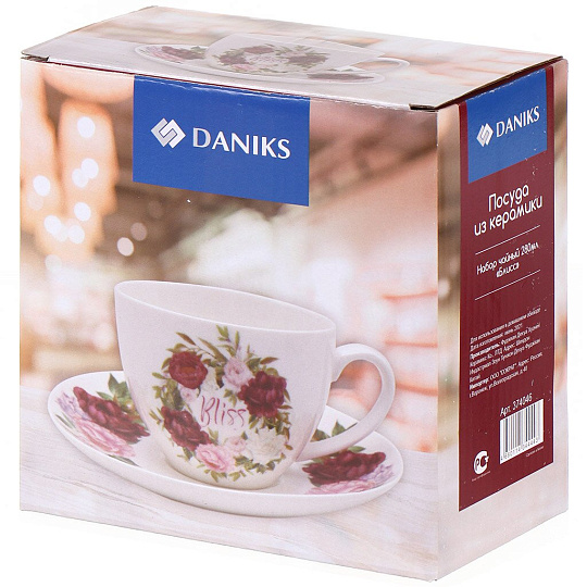 Чайная пара керамика, 2 предмета, на 1 персону, 280 мл, Daniks, Bliss