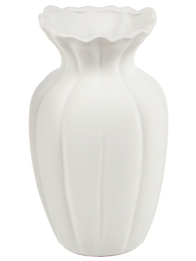 Ваза керам, настольная, 12х25 см, Маргаритка, бел, Y4-11041