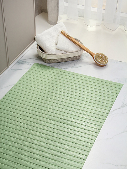 Коврик для ванной, антискользящий, 0.65х15 м, вспененный ПВХ, фисташка, Вилина, Виктория, FS