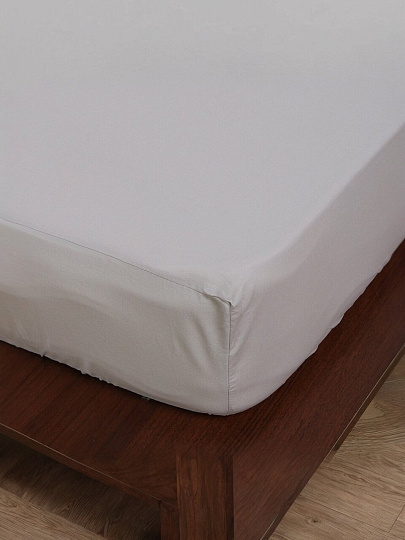 Простыня 1.5-спальная, 140 х 200 х 25 см, 100% хлопок, поплин, на резинке, Silvano, Тауп