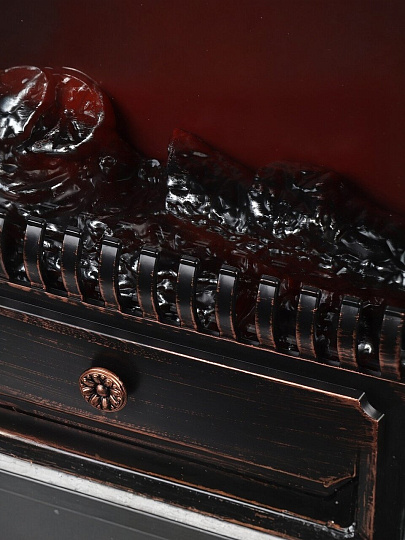 Фонарь декоративный 45х18х56 см, на ножках, USB шнур, АА 3шт, пластик, стекло, бронза, Камин, M120007