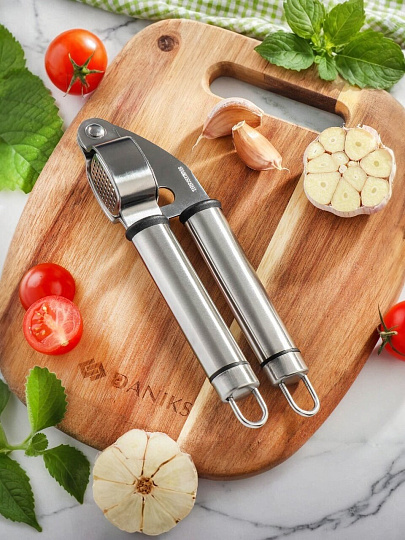 Пресс для чеснока Daniks, Стандарт, с металлической ручкой, YW-KT006S-1/D-030