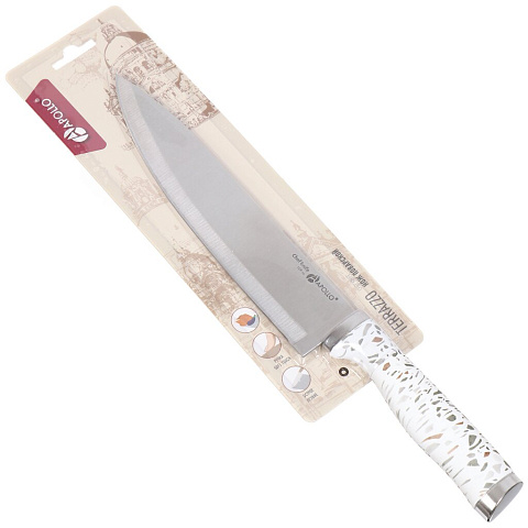 Нож кухонный Apollo, Terrazzo, шеф-нож, нержавеющая сталь, 20 см, рукоятка пластик, TER-20
