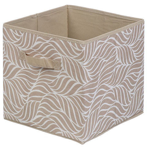 Коробка для хранения, 30х30х30 см, бежевая, Листья, UC-217