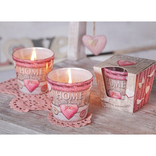 Свеча ароматизированная, 8х7.5 см, в стакане, Bartek Candles, Дом милый дом