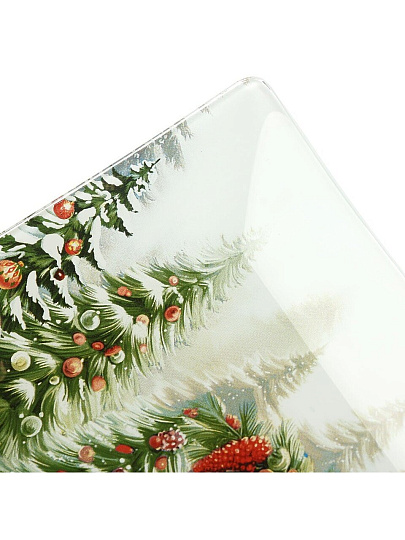 Тарелка десертная, стекло, 20х30 см, прямоугольная, Символ года 2026 Карусель, Daniks