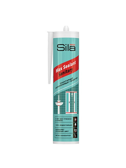 Герметик силиконовый, санитарный, SilaPro, Max Sealant, SS2804, 280 мл, белый