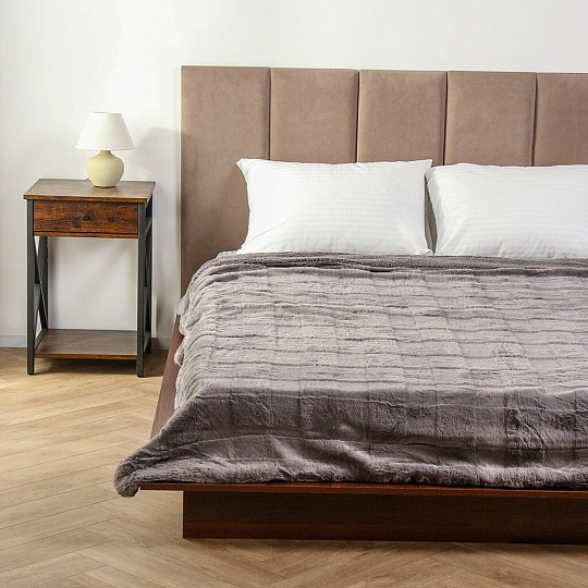 Плед евро, 200х230 см, 100% полиэстер, Silvano, Берген, темно-серый, A120047